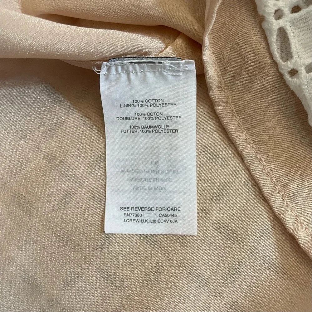 J. Crew White One-Shoulder Ruffle Eyelet Cotton Top Size 2
